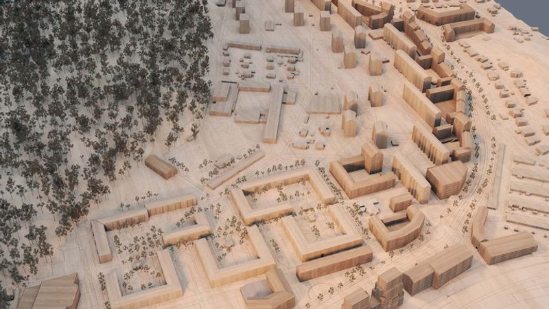 En modell av en stad.