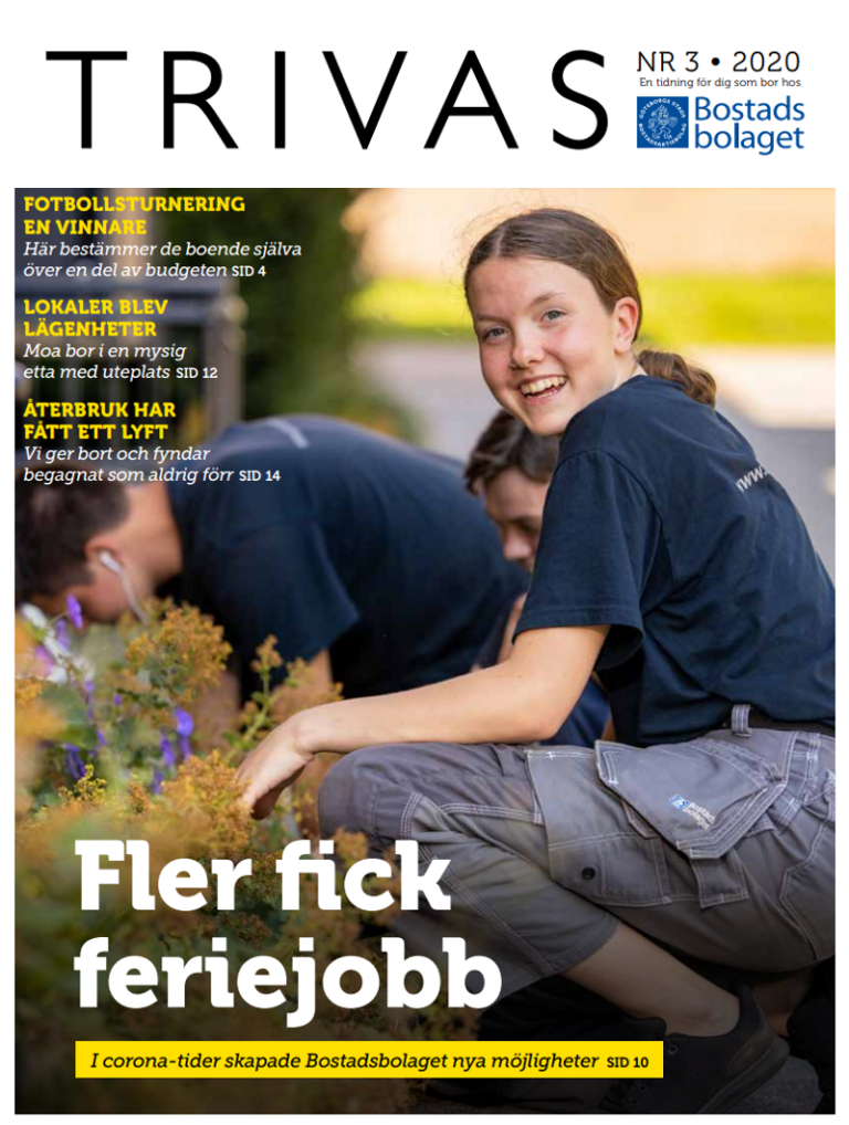 En tidning med en bild av en flicka och en pojke.