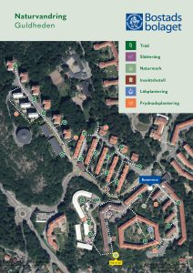 En karta som visar läget för punkt 11 på naturvandringen