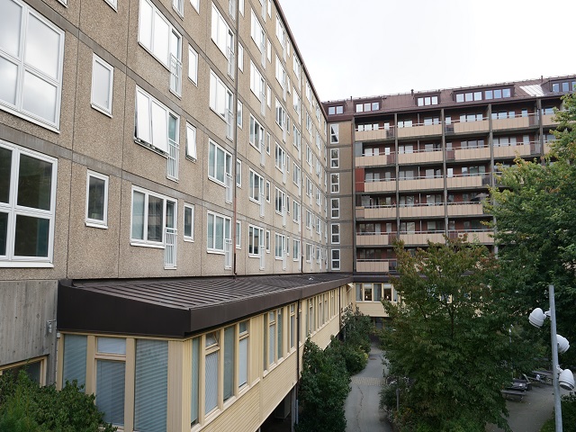 Bilden visar innergården på Kapellgården 1-2, Göteborg