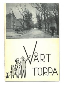 Framsidan av en gammal broschyr om Torpa.